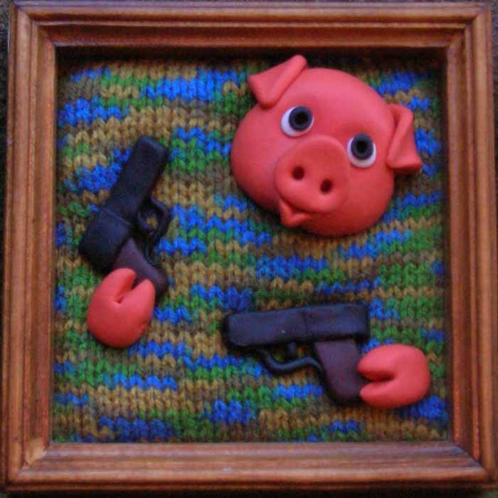 Авторская кукла :: Свинья в пистолетах