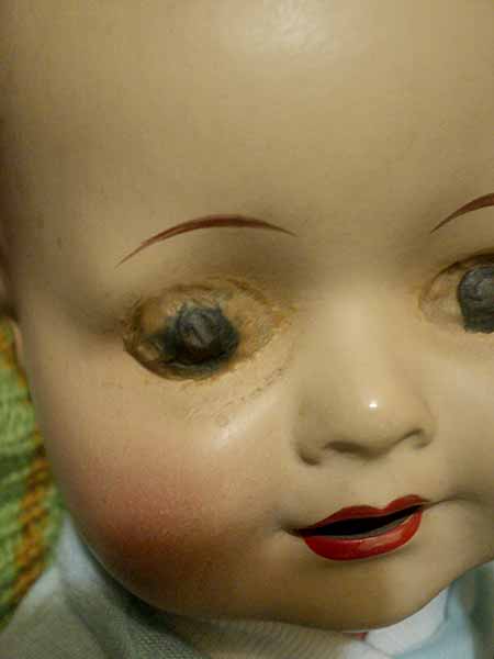 Реставрация кукол :: Пупс с пластилиновыми глазами